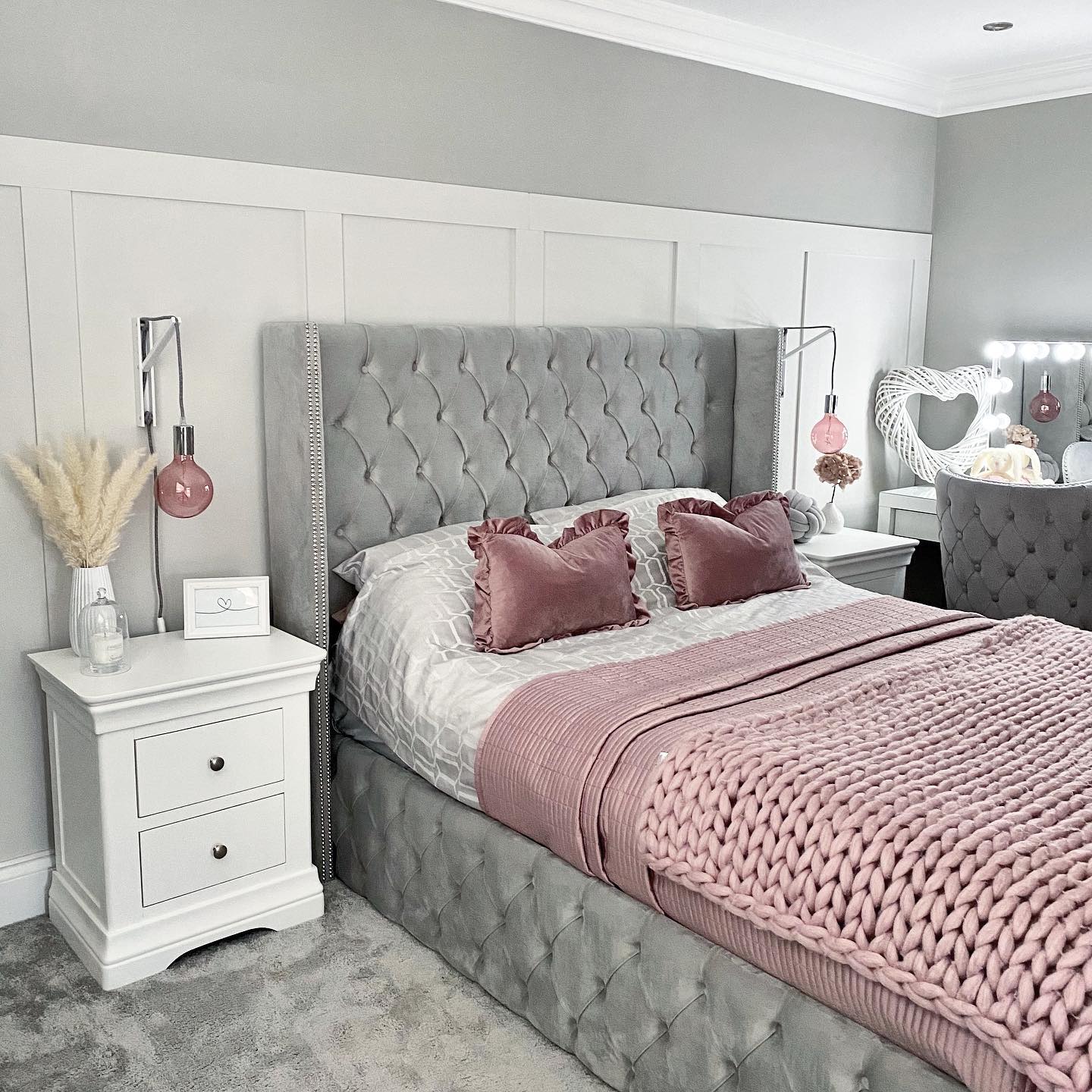 Blush Pink and Chrome Grey Decor