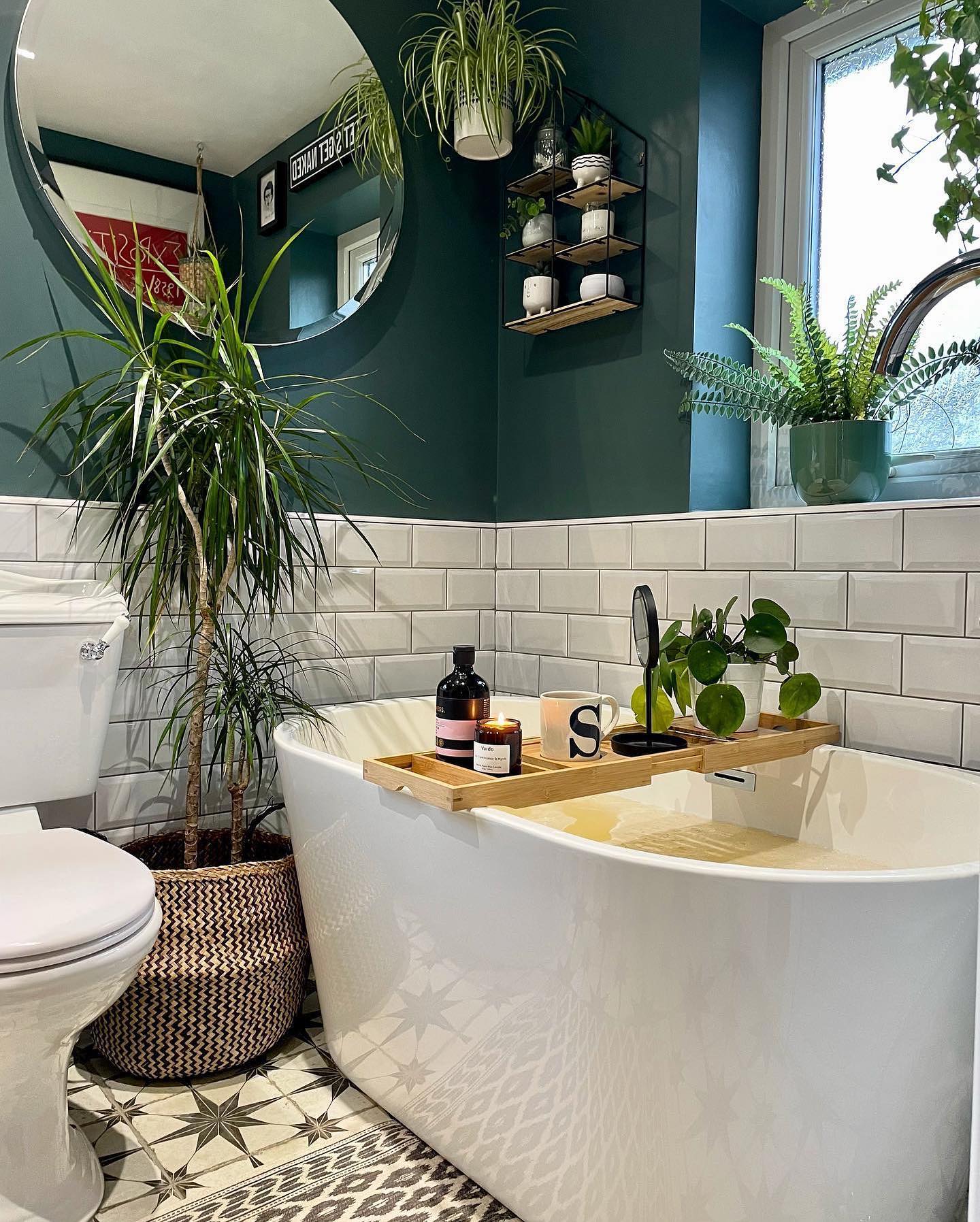 Boho Style Small Full Bathroom
