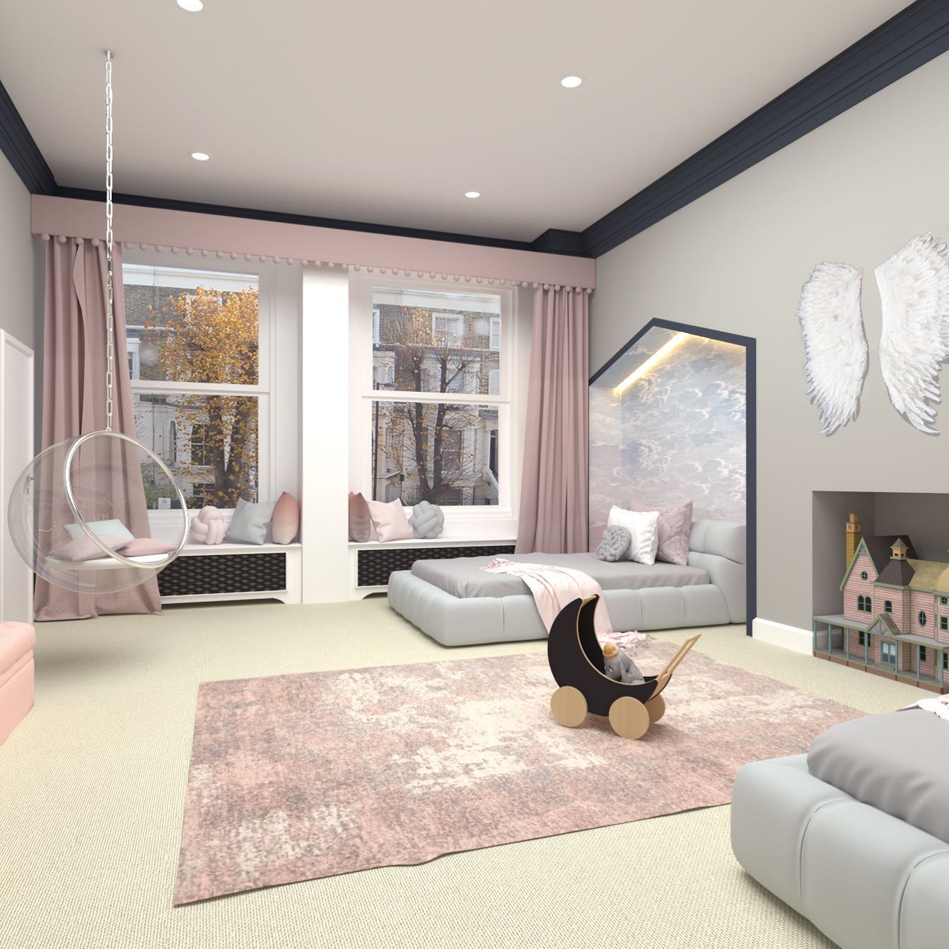 Soft Pink and Grey Hue Decor