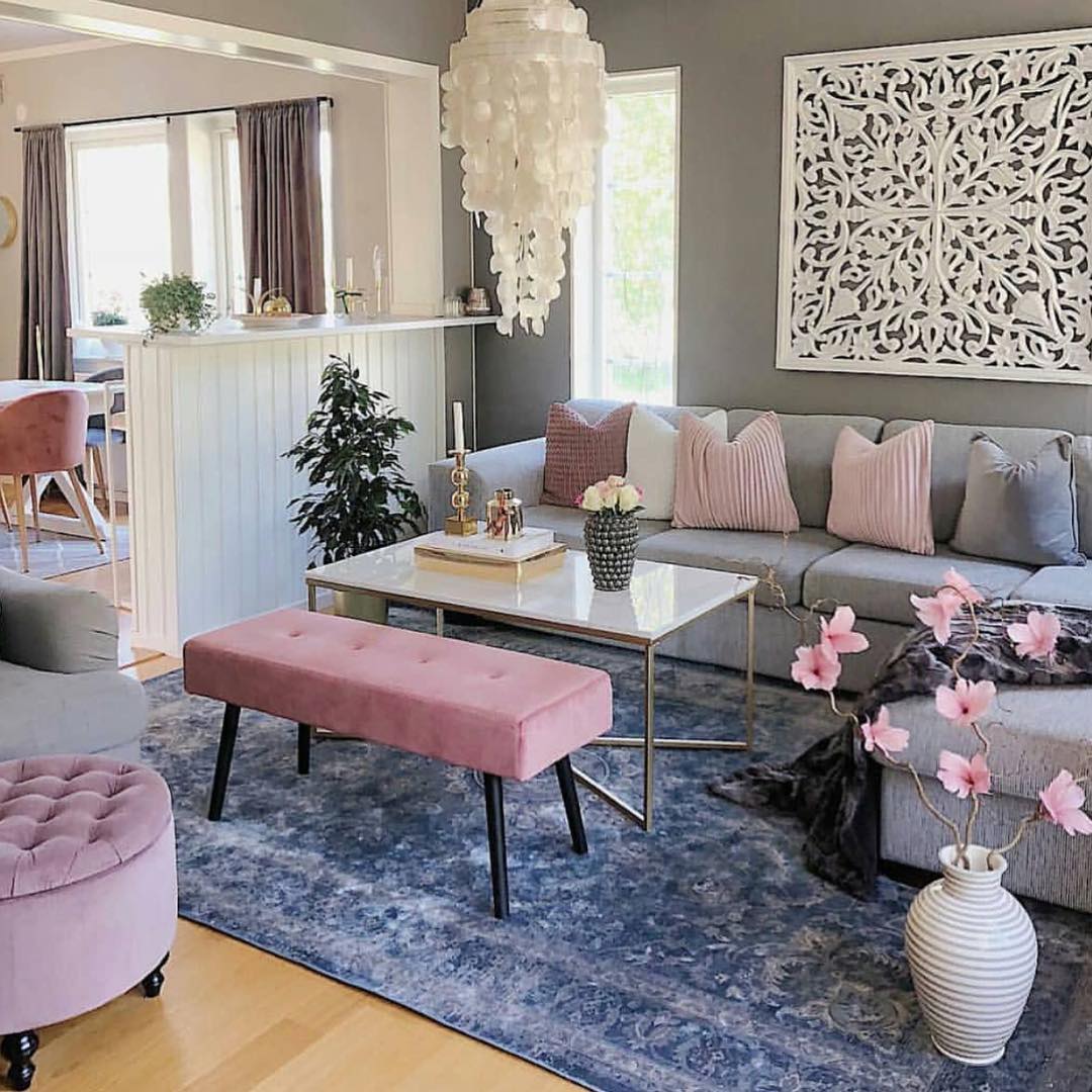 Stylish Grey and Pink Decor
