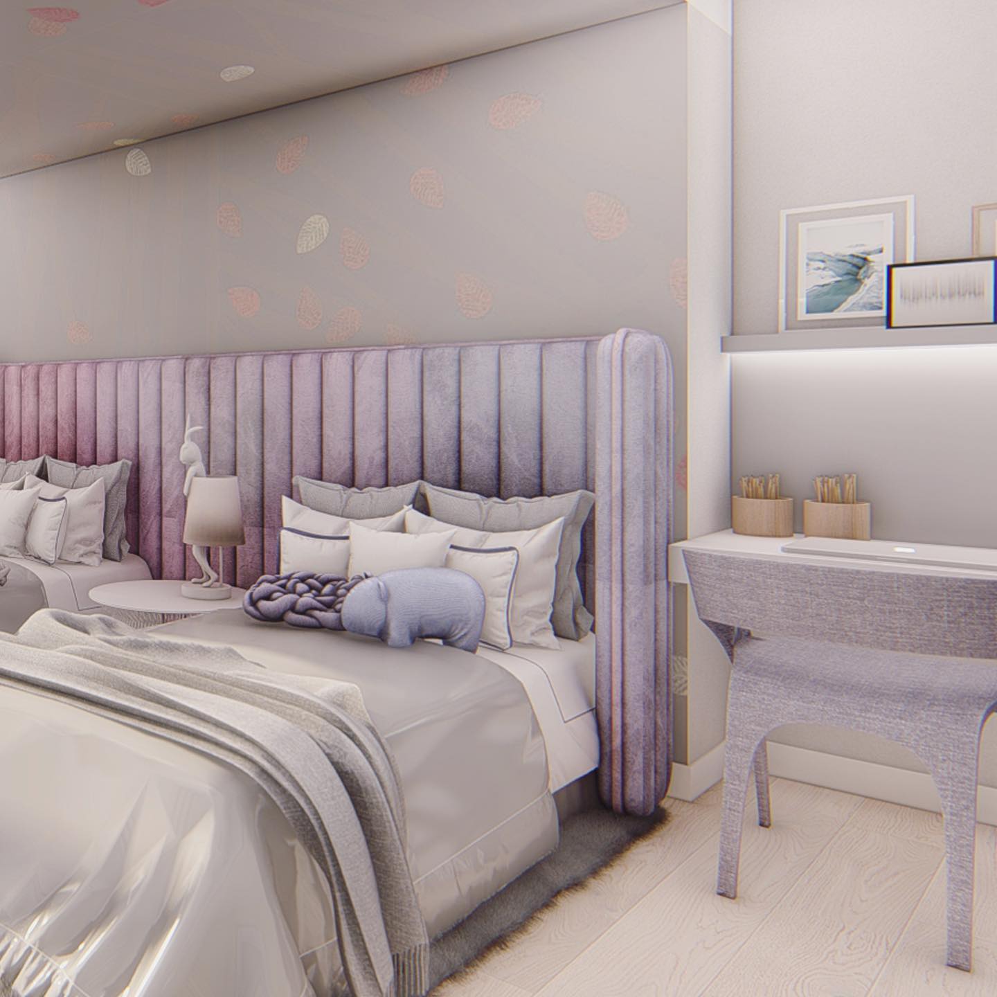Two Tone Pink and Grey Design