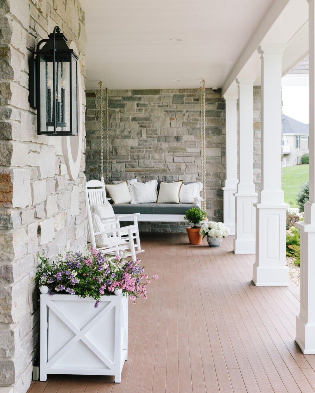Beautiful Front Porch With Cozy Seats