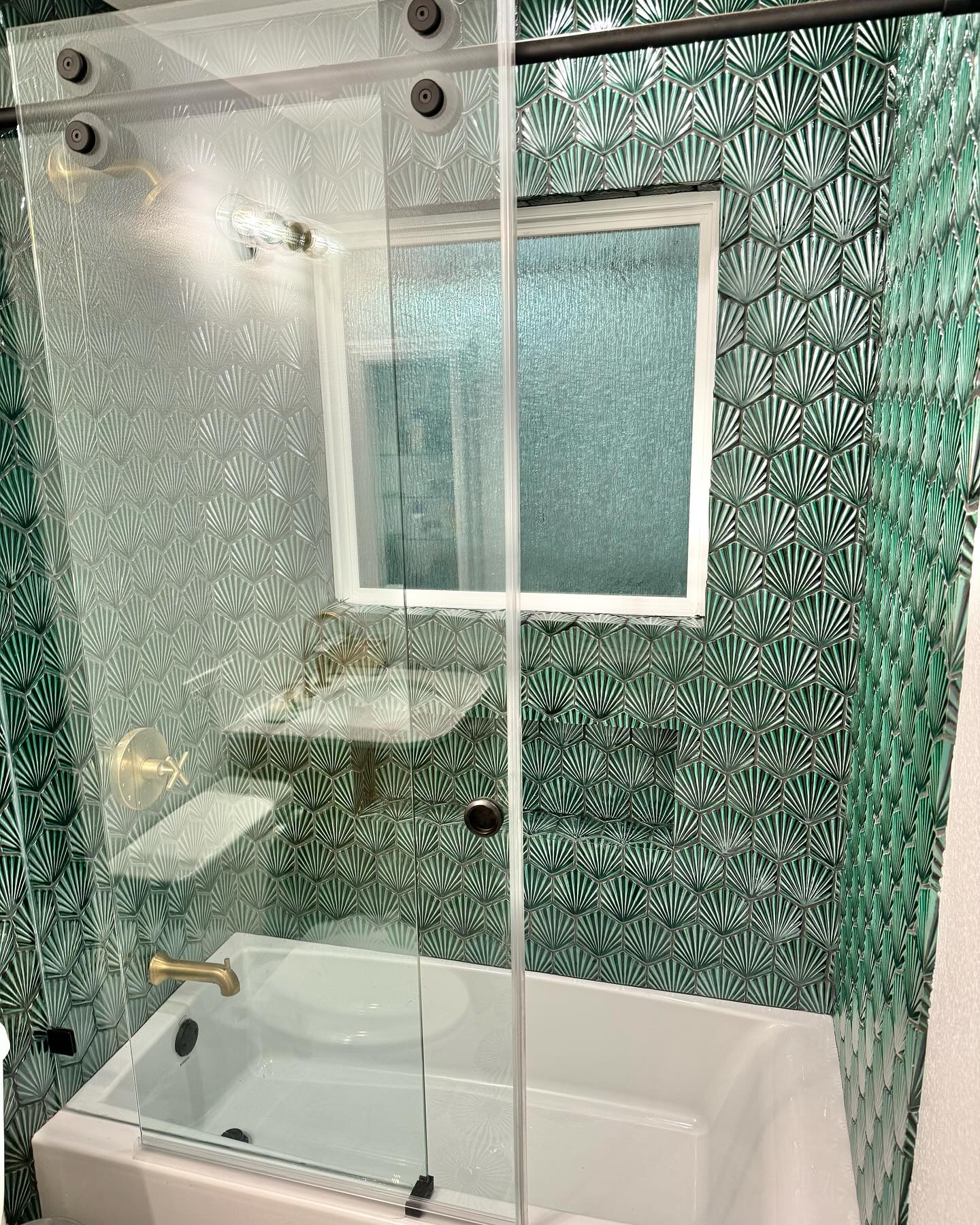 Black And White Clay Shower Tiles