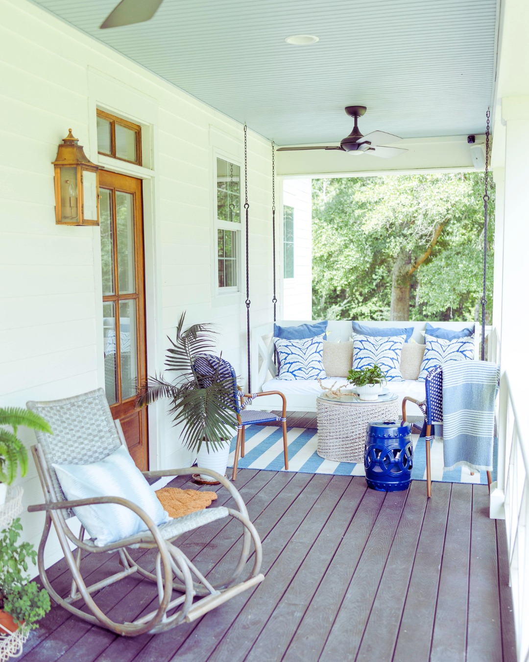 Blue And White Front Porch Decor