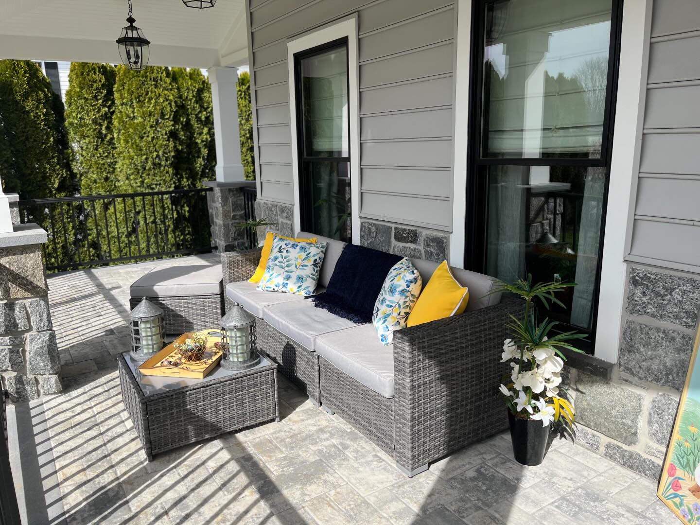 Gray Ash Front Porch Decor
