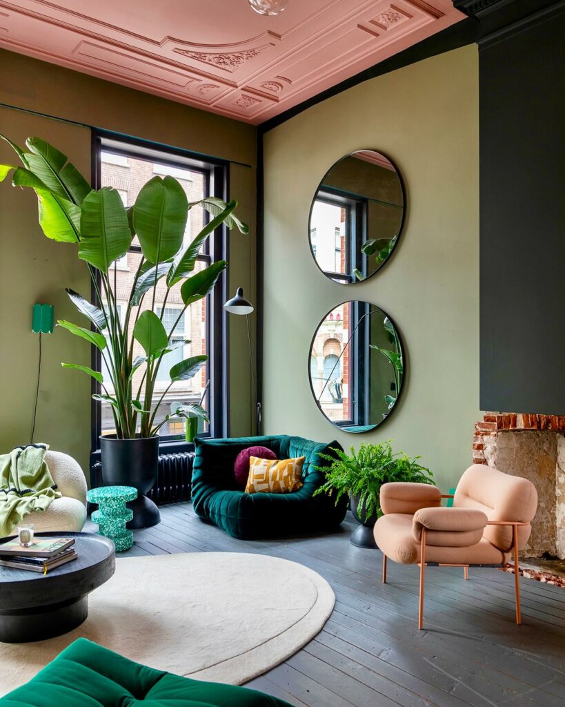 Maximal Midcentury Modern Living Room