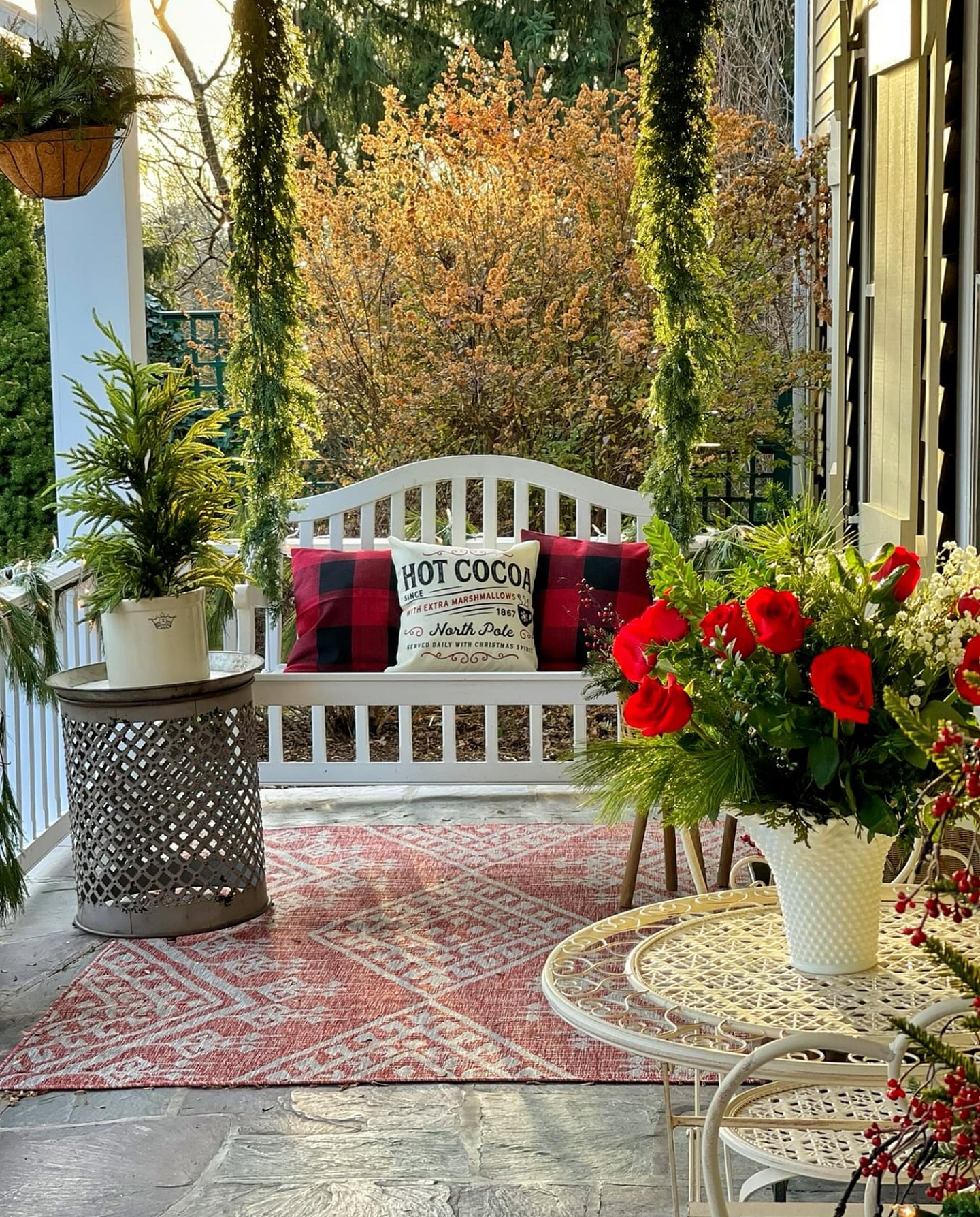 Simple Front Porch Decor With Porch Swing