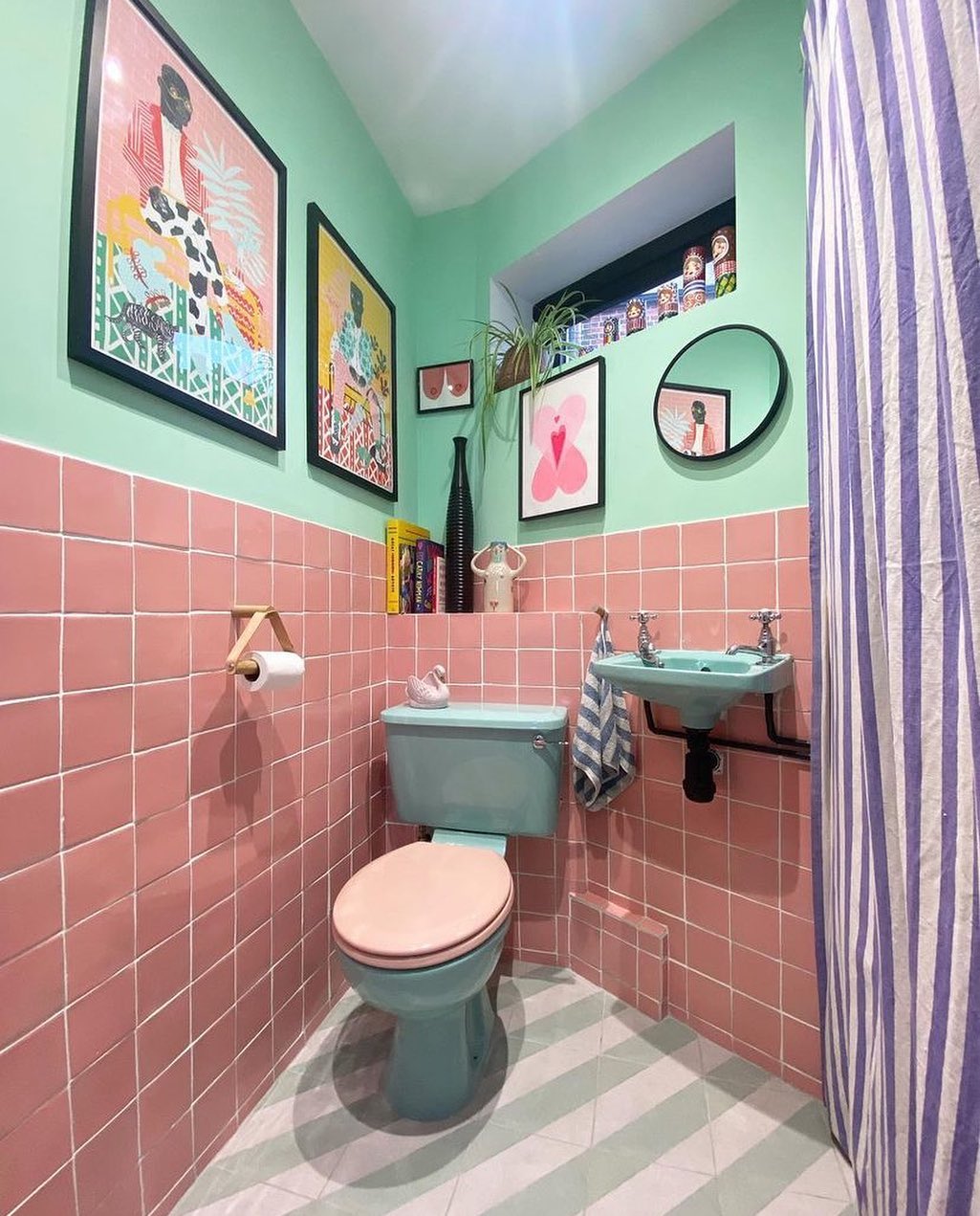 Retro Behind Toilet Decor