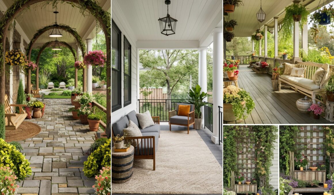 Long Front Porch Decorating Ideas