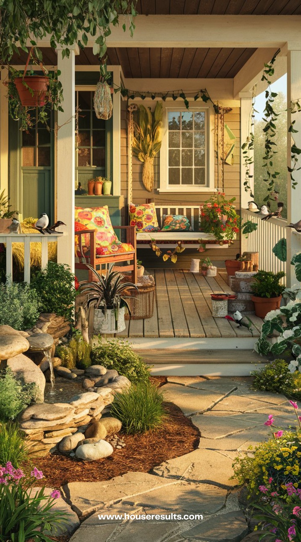 Vintage Long Front Porch