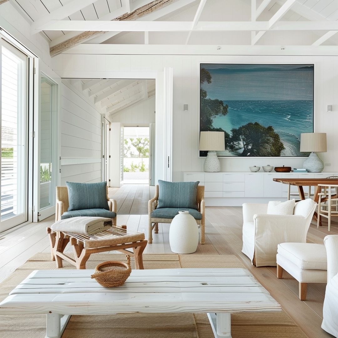 Retro Beach House Living Room Decor
