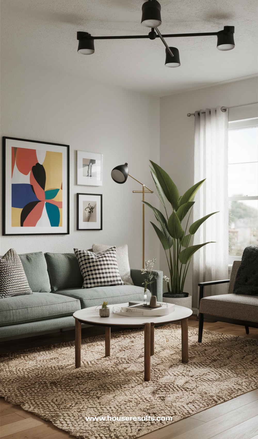 Warm Modular Midcentury Living Room