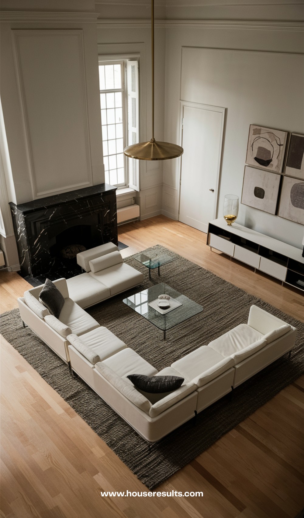 Redefined Moody Midcentury Modern Living Room