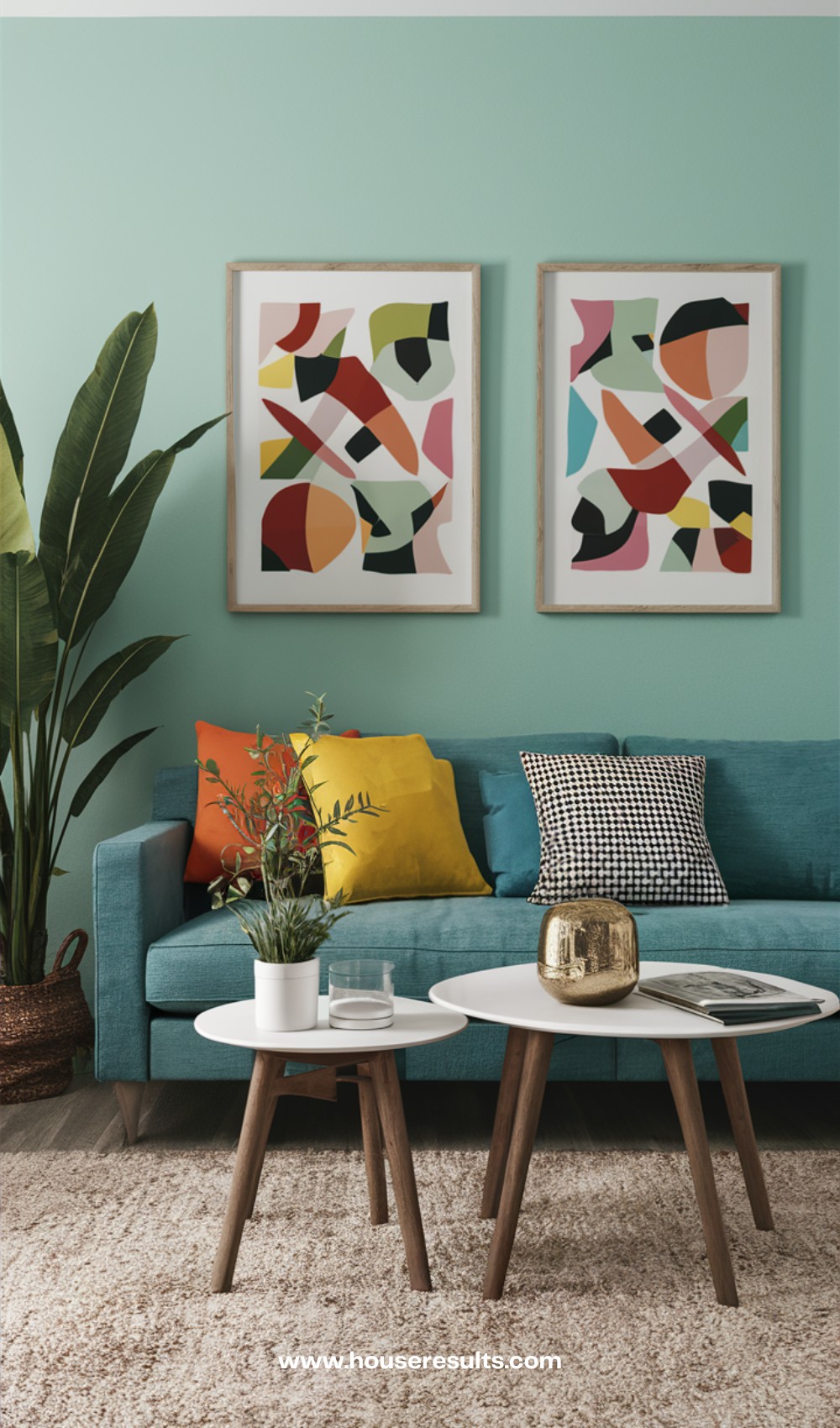 Feminine & Chic Midcentury Living Room