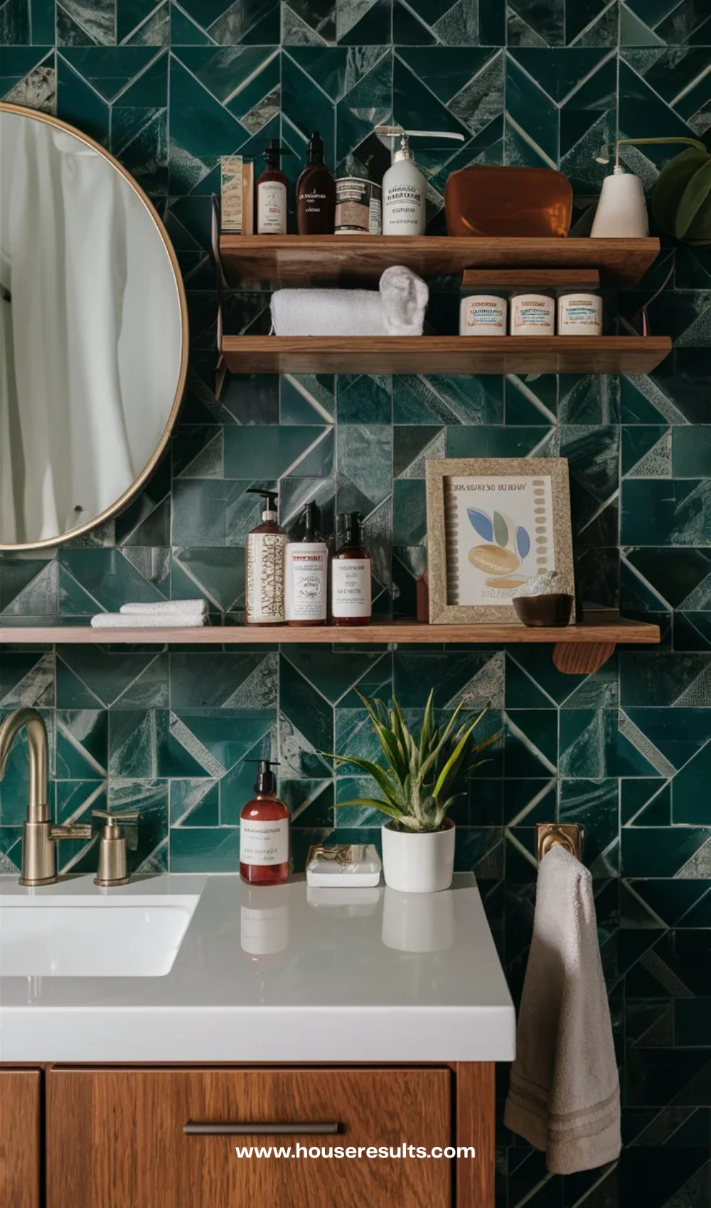 Open Storage Small Full Bathroom