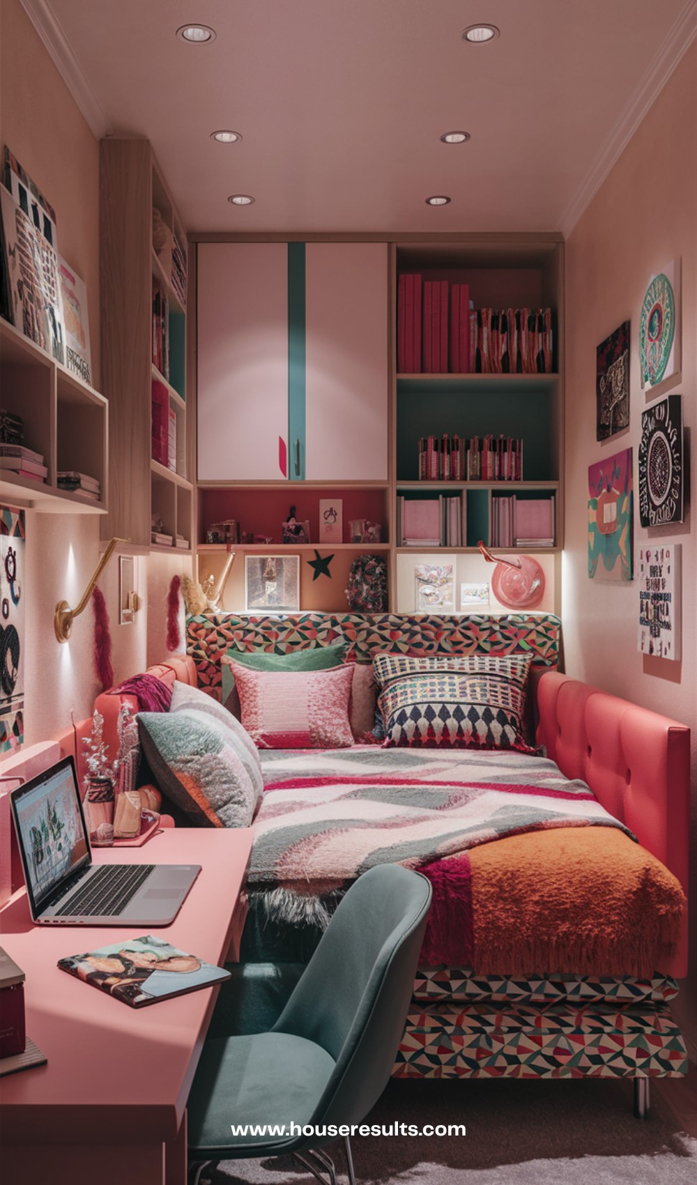 Vibrant Accent Styled Bedroom