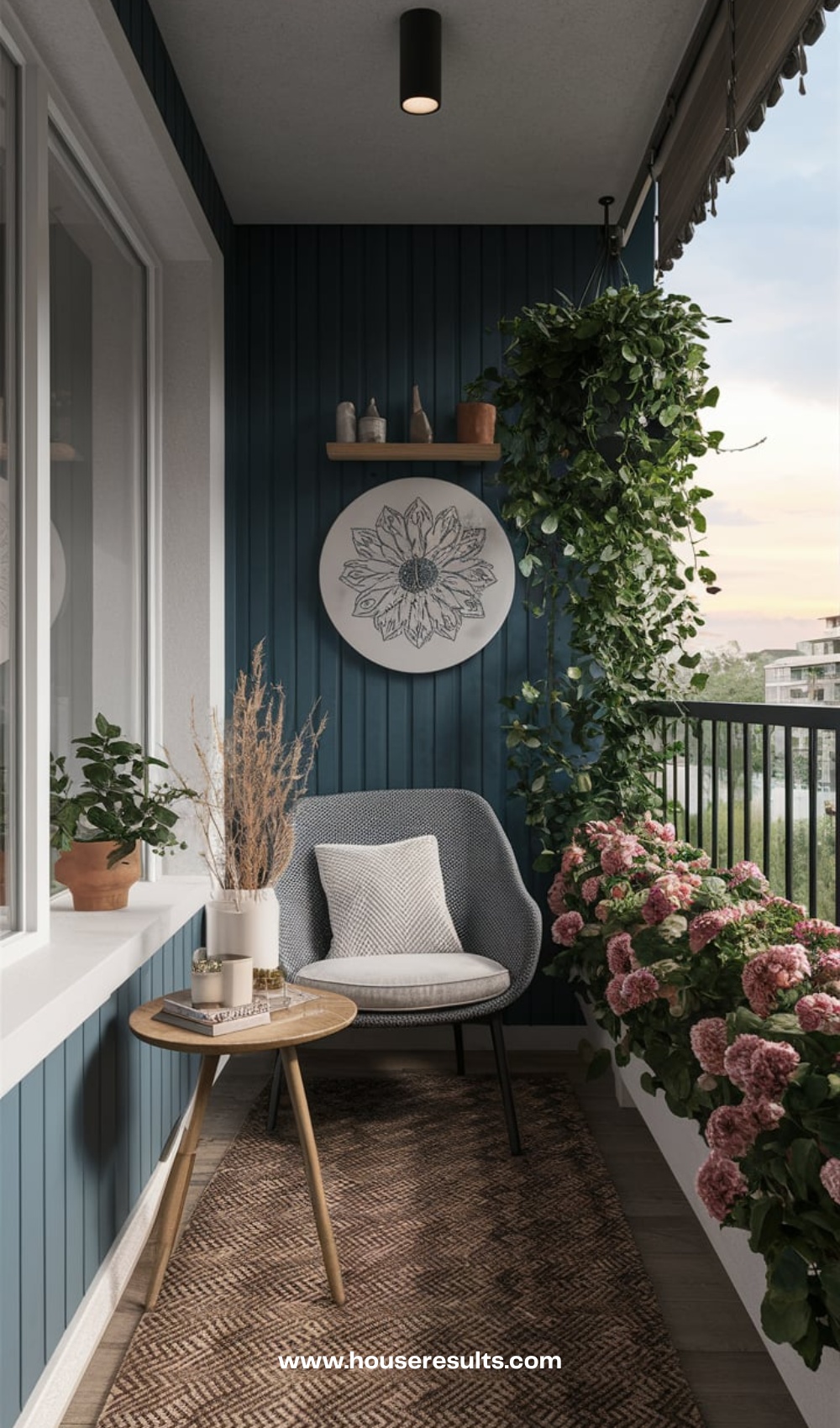 Hydrangea Plant Neutral Balcony Decor