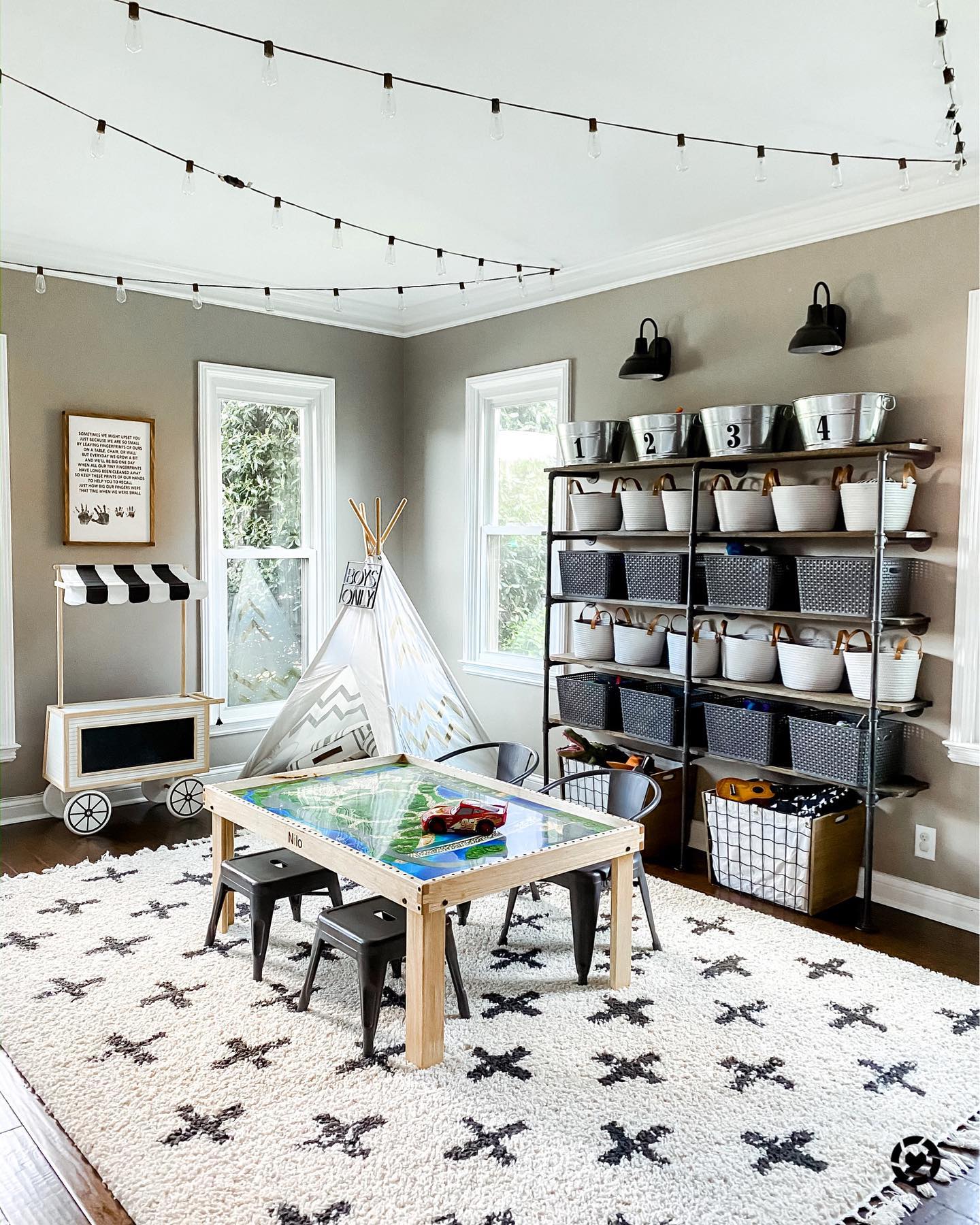 Custom Storage and Tent Playroom Decor