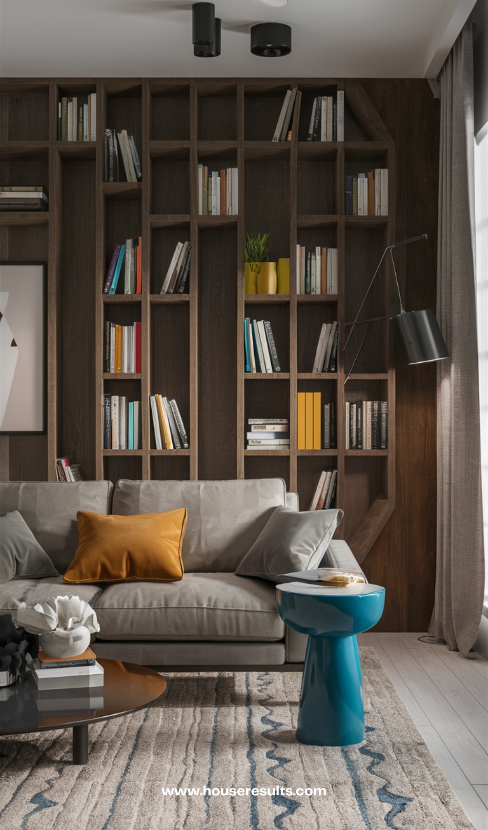 Storage Section Bookshelf Design