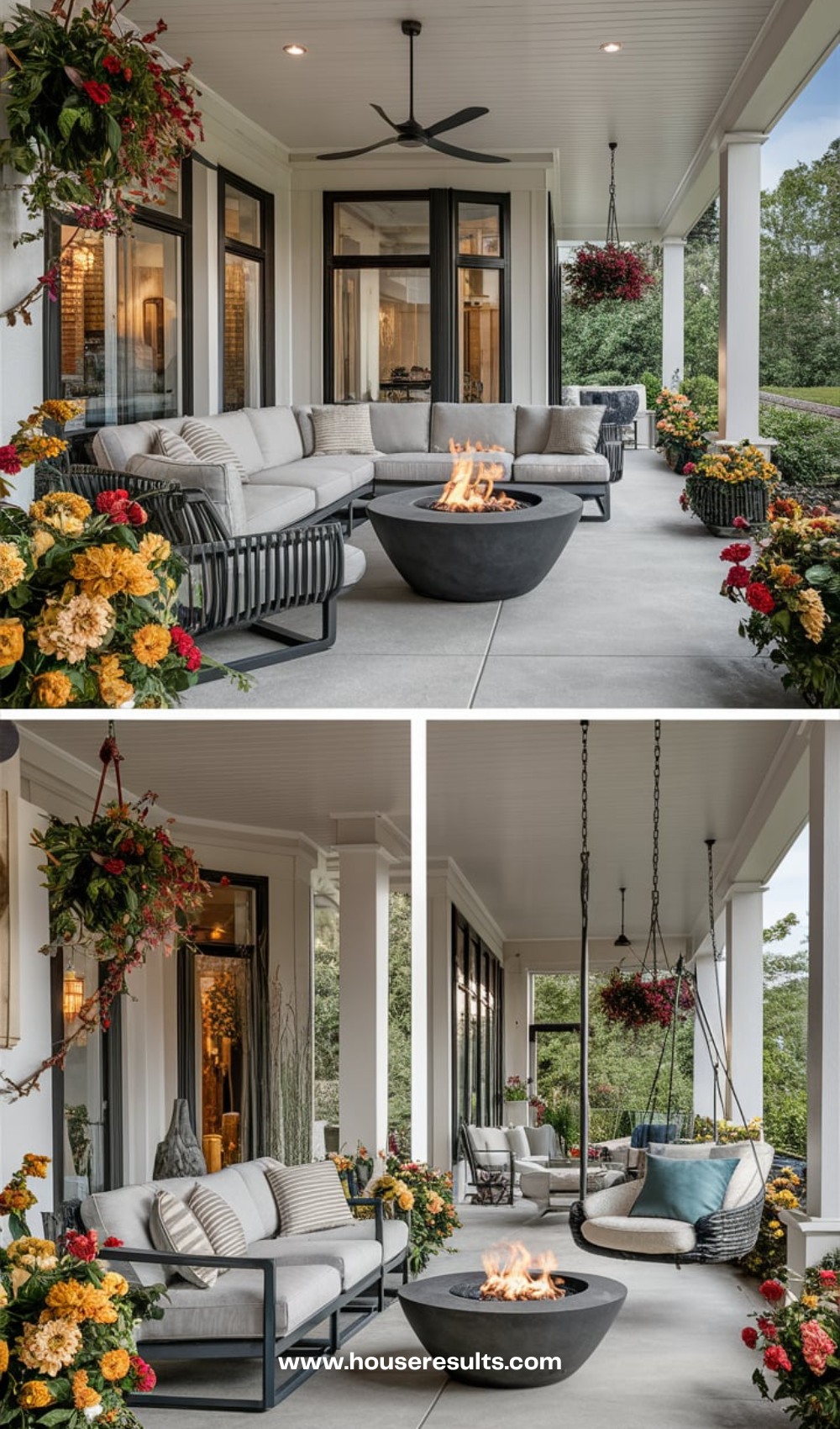 Mid-century Modern Long Front Porch