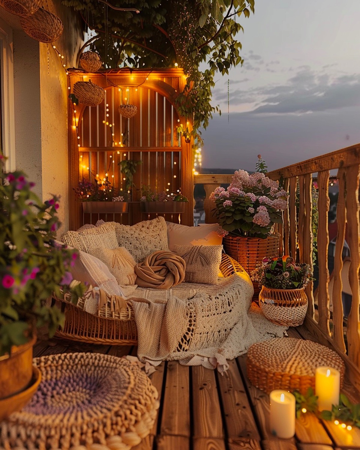 Scandi Style Cozy Balcony