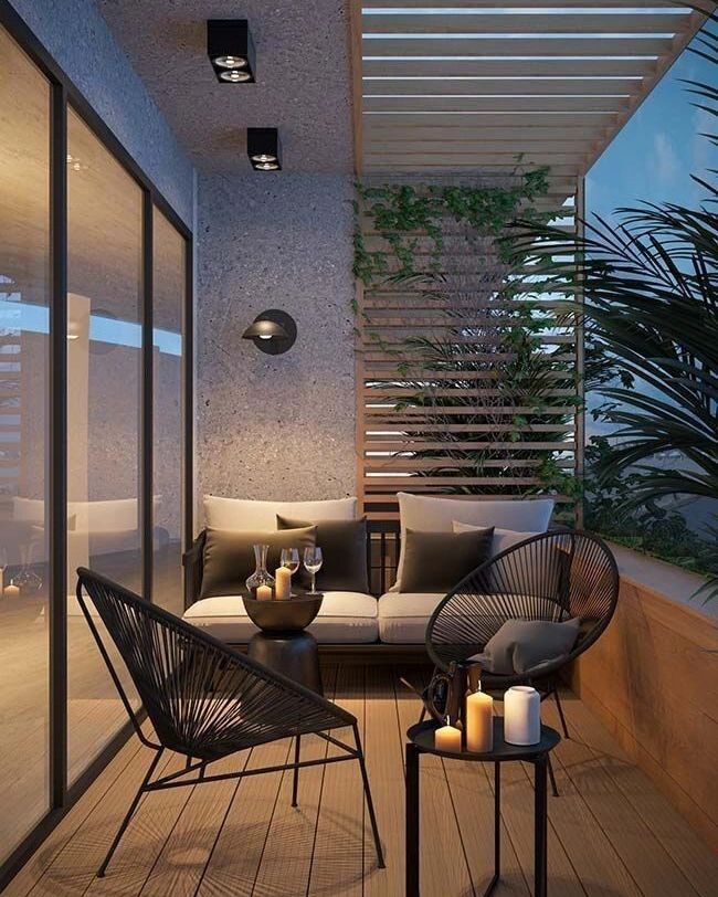 Sophisticated Cozy Balcony Interior