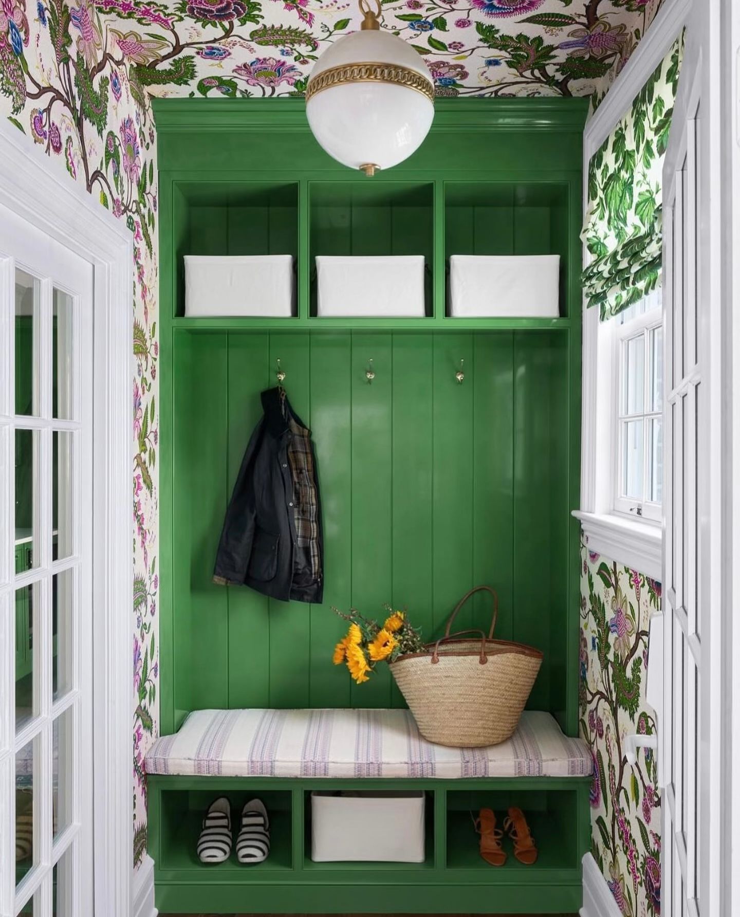Wallpaper Mudroom Design