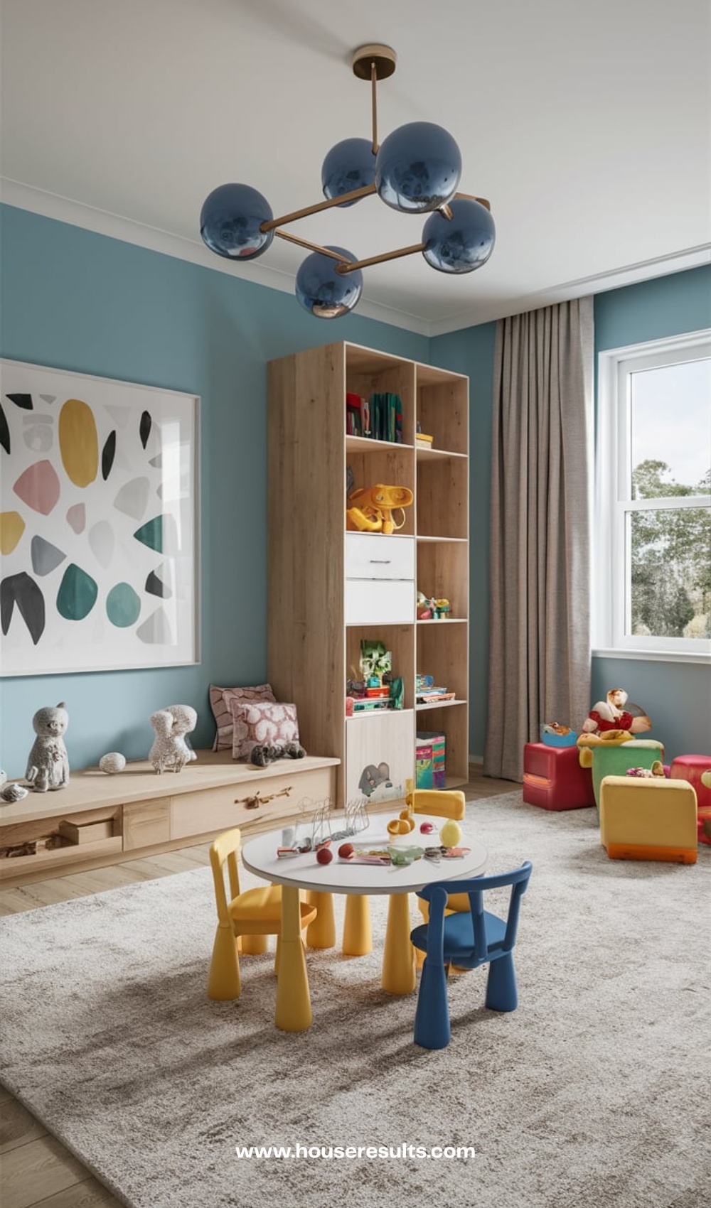 Soothing Hybrid Playroom Decor