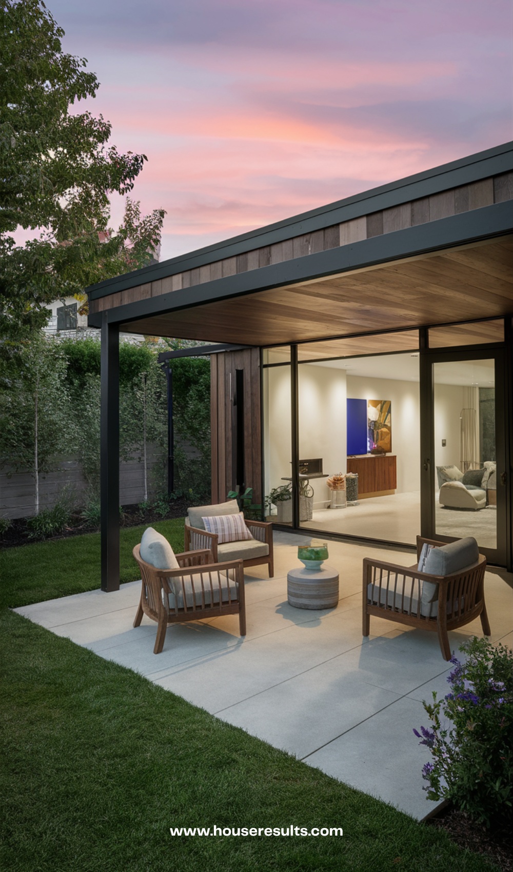 Mediterranean Backyard Guest House Design