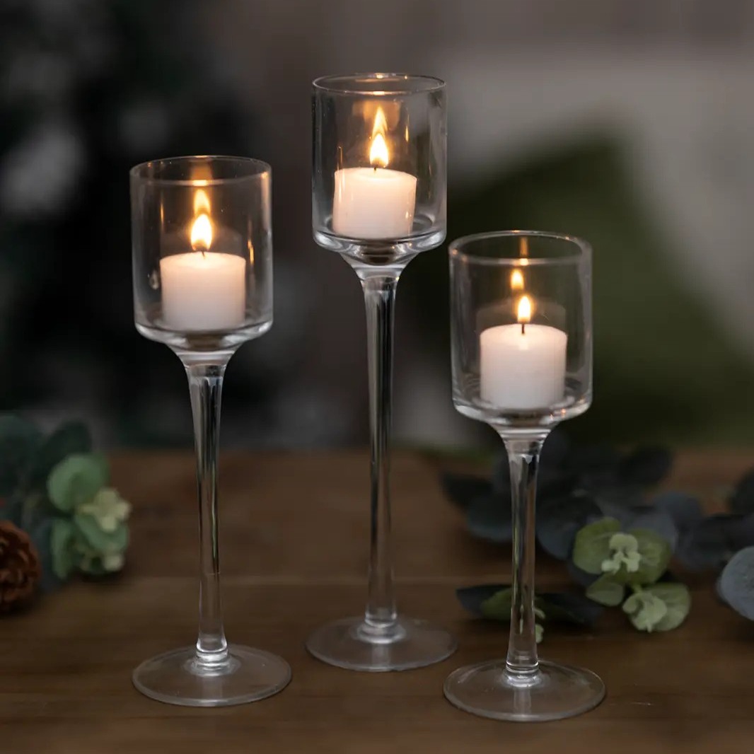Elegant Glass Candle Holders