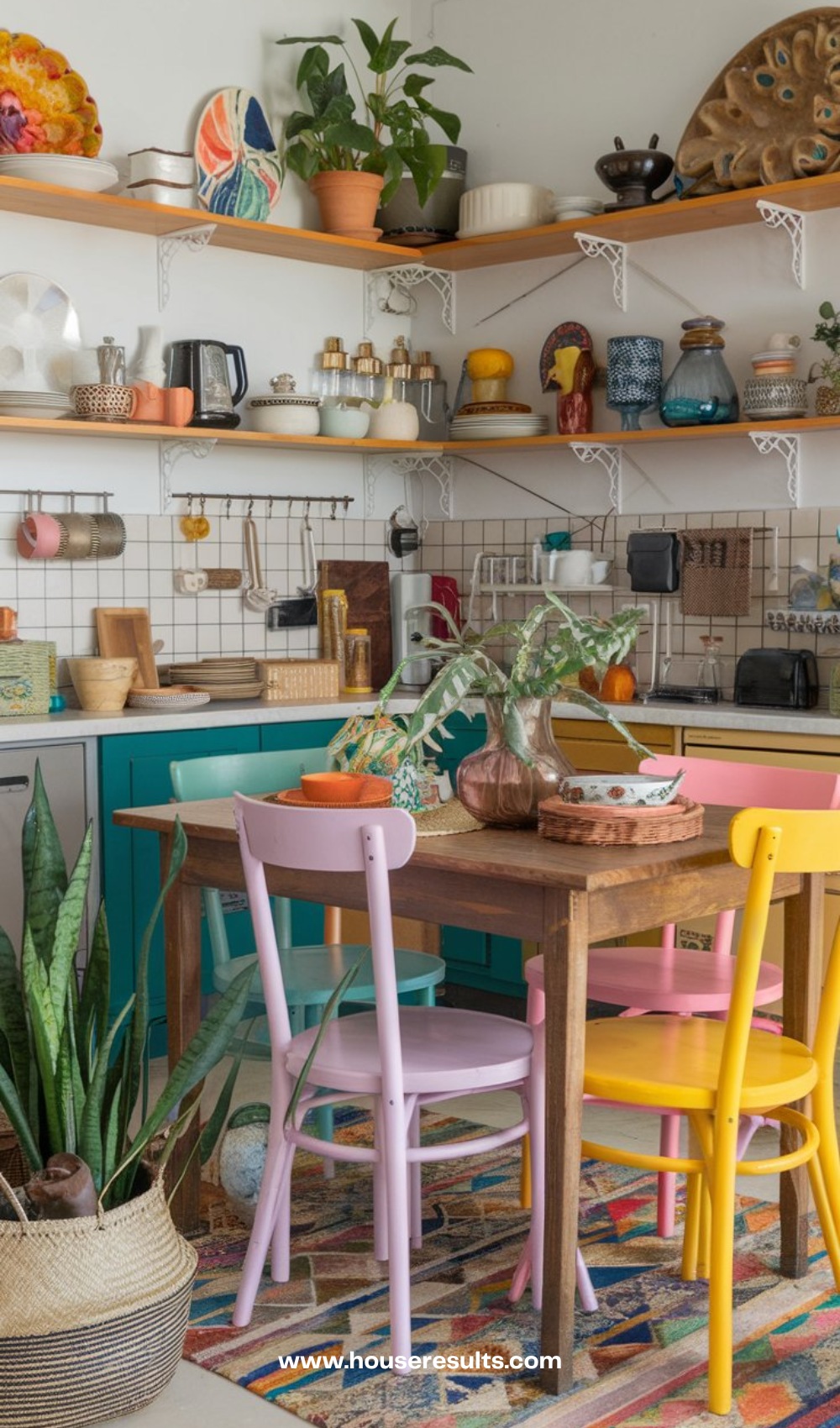 Mix and Match Color Boho Kitchen
